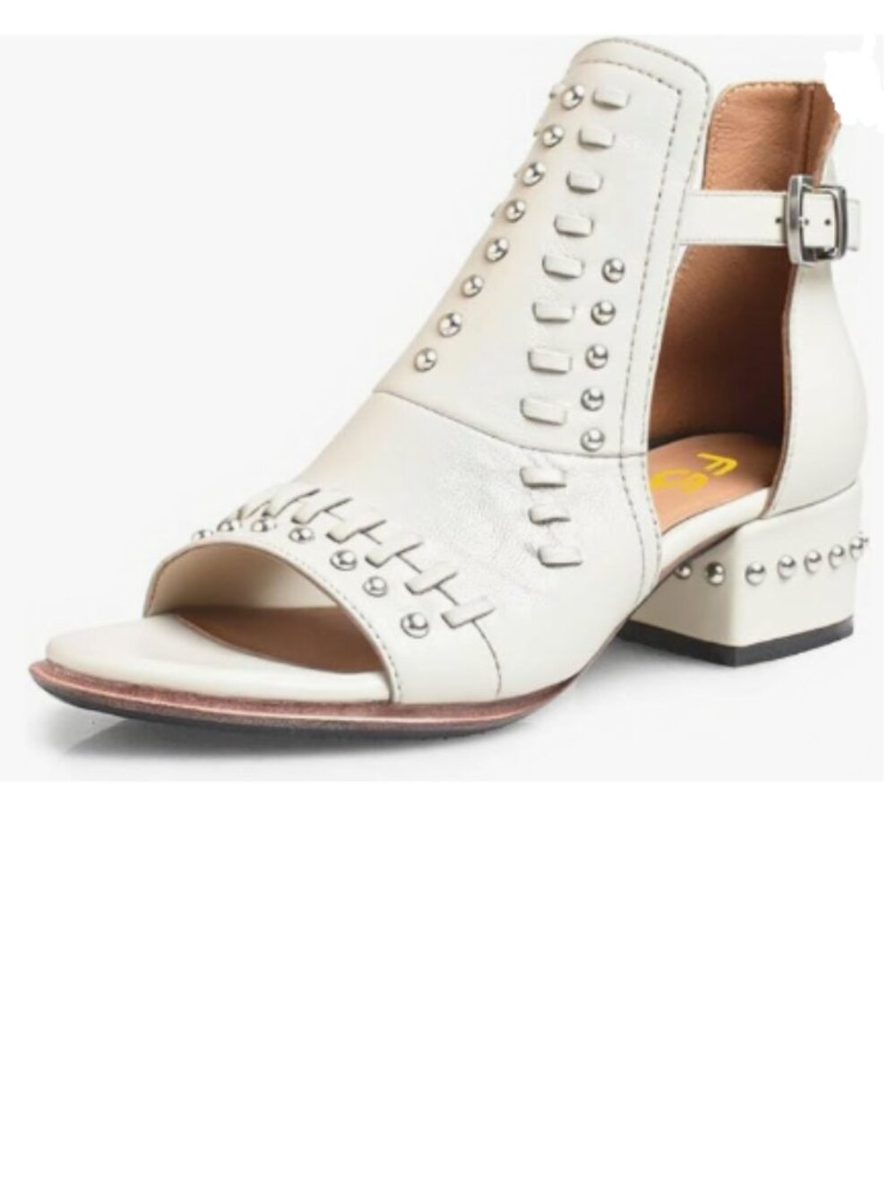 FSJ White Peep Open Toe Boot Cut Out Buckle Ankle Bootie Comfortable Sandal